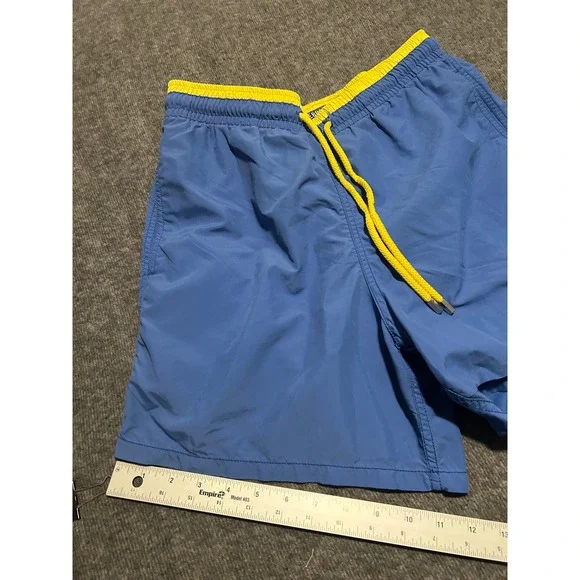 Vilebrequin swim trunks shorts mens blue Large logo lightweight beach lined read - Picture 9 of 9